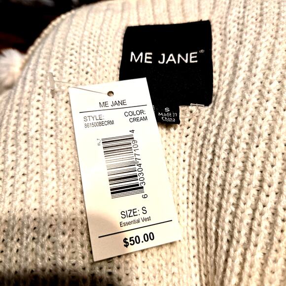 NWT Me Jane Small White Women's Vest Coat Jacket Misses Size S 4 6 New With Tags - Picture 3 of 6